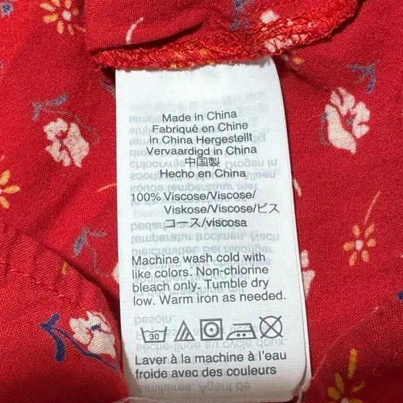 Madewell Novel Tie-Front Top in Red Prairie Posies Floral print Medium - Picture 13 of 13